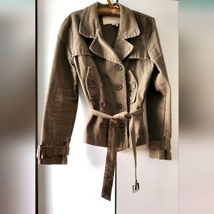 Ashley Army Green Double Breasted Jacket 100% Cotton